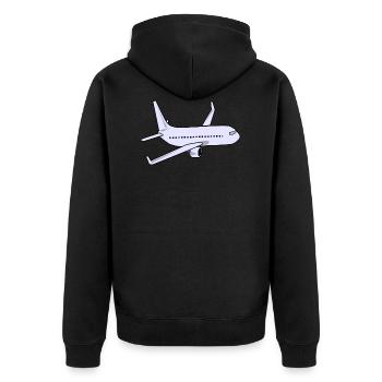 airplane aeroplane flugzeug heissluftballon air ba - Unisex Premium Bio Zip Hoodie - Schwarz - Hinten - Nico (187cm)