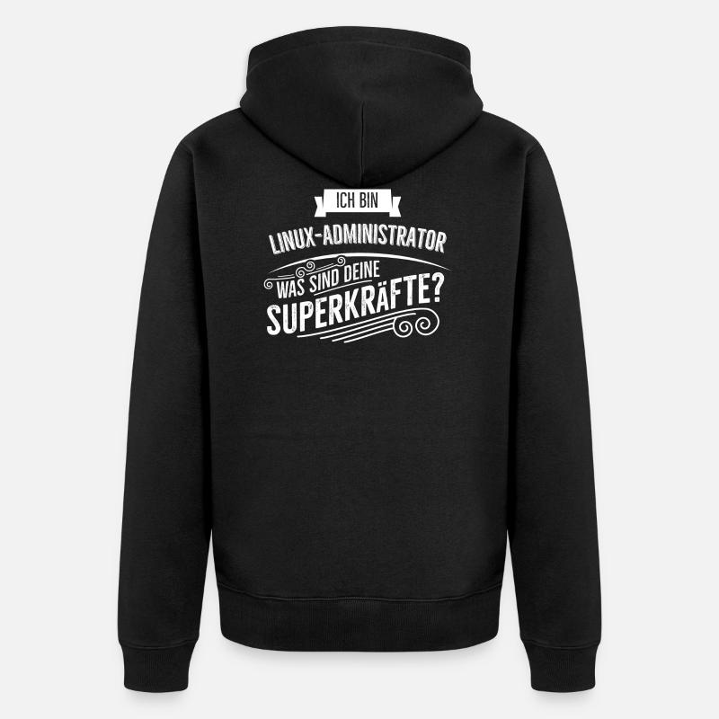 Linux Administrator - Unisex Premium Bio Zip Hoodie - Schwarz