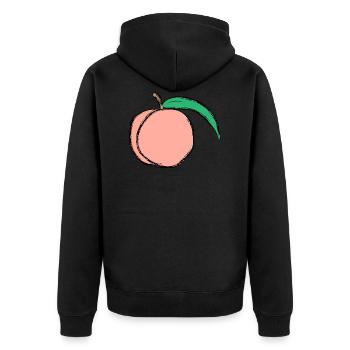 peach pfirsich veggie gemuese fruits17 - Unisex Premium Bio Zip Hoodie - Schwarz - Hinten - Nico (187cm)