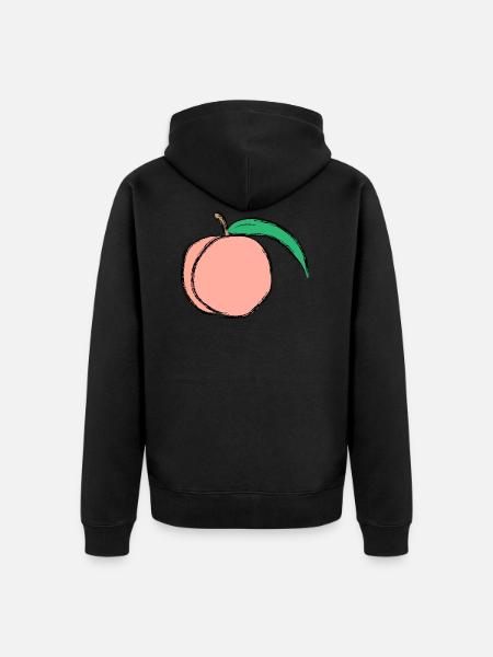 peach peach veggie vegetables fruits17 - Unisex Premium Organic Zip Hoodie - black