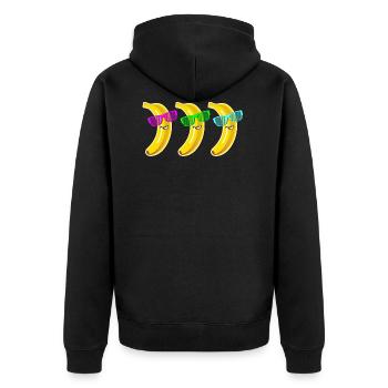 coole Bananen Sonnenbrille Sommer Party Liebe Love - Unisex Premium Bio Zip Hoodie - Schwarz - Hinten - Nico (187cm)