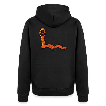 Earthworm worm - Unisex Premium Organic Zip Hoodie - black - Back - Nico (187cm)
