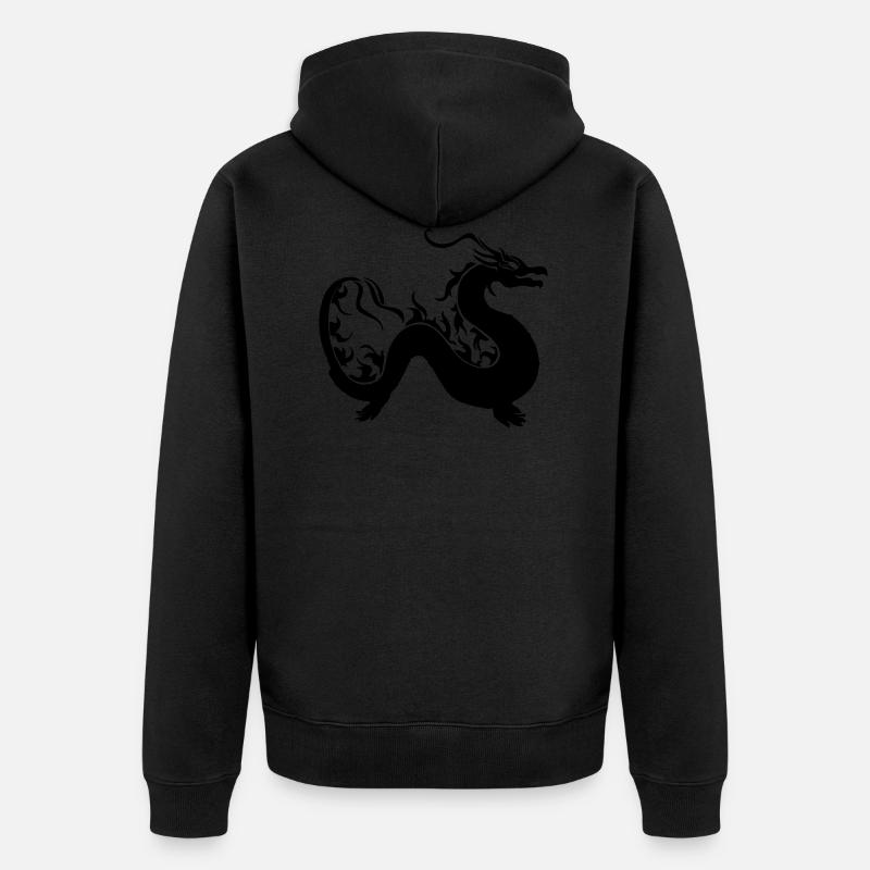 Drache geschlängelt - Unisex Premium Bio Zip Hoodie - Schwarz