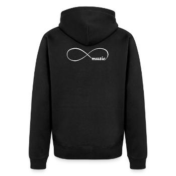 Music - Unisex Premium Bio Zip Hoodie - Schwarz - Hinten - Nico (187cm)
