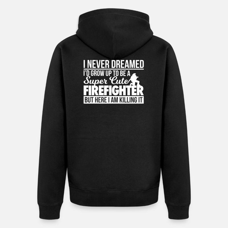 Pompier super mignon - Sapeurs-Pompiers - Veste à capuche bio Premium Unisexe - noir