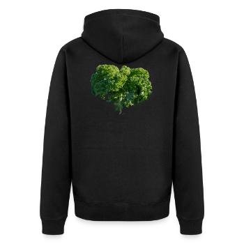 kale gruenkohl kohl veggie gemuese vegetables2 - Unisex Premium Bio Zip Hoodie - Schwarz - Hinten - Nico (187cm)