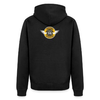 Route 55 - 55e moto motard cadeau d'anniversaire - Veste à capuche bio Premium Unisexe - noir - Dos - Nico (187cm)
