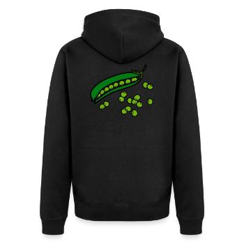 erbsen peas halloween gemuese vegetables22 - Unisex Premium Bio Zip Hoodie - Schwarz - Hinten - Nico (187cm)