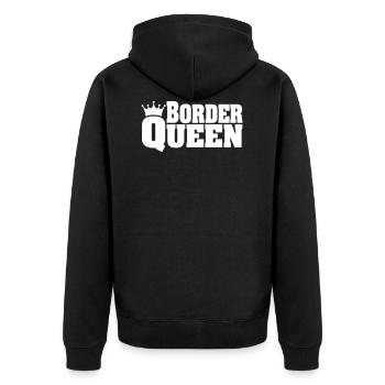 BORDER QUEEN Border Collie Border Terrier - Veste à capuche bio Premium Unisexe - noir - Dos - Nico (187cm)
