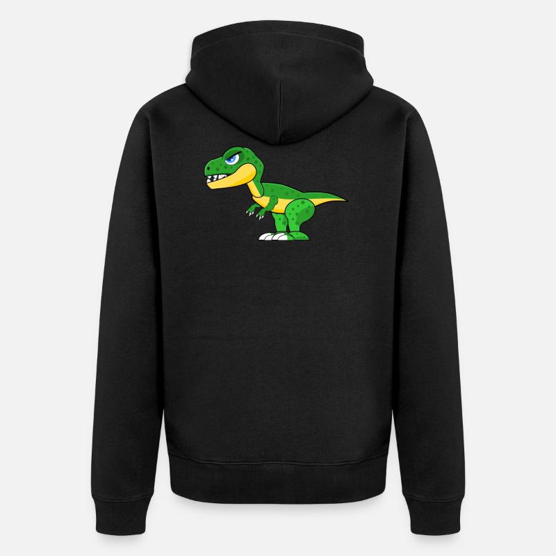 dinosaur - Unisex Premium Organic Zip Hoodie - black