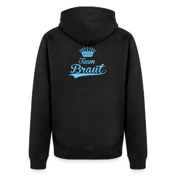 TEAM BRAUT hochzeit heiraten JGA trauung liebe - Unisex Premium Bio Zip Hoodie - Schwarz - Hinten - Nico (187cm)