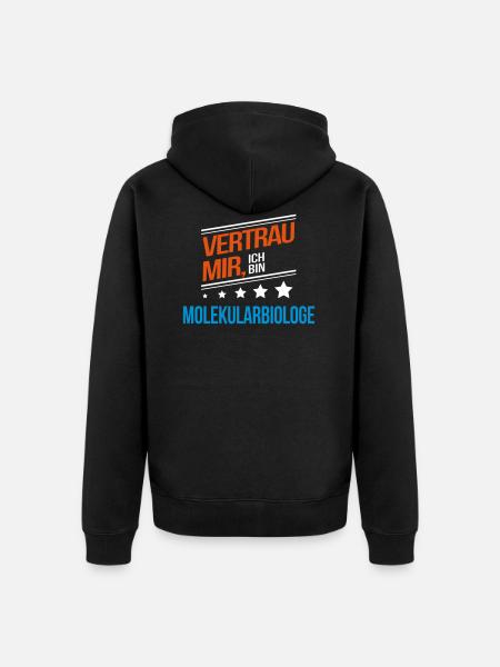 Molekularbiologe Beruf Geschenk - Unisex Premium Bio Zip Hoodie - Schwarz
