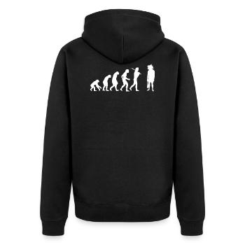 Homme des cavernes de Neandertal Cadeau Évolution - Veste à capuche bio Premium Unisexe - noir - Dos - Nico (187cm)