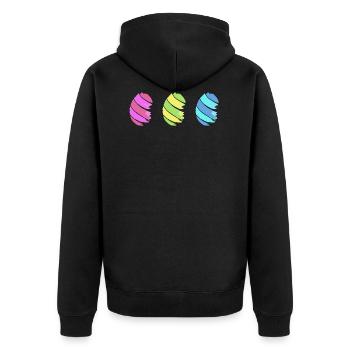 eggs eggs easter easteregg easter eggs easter75 - Unisex Premium Organic Zip Hoodie - black - Back - Nico (187cm)