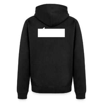 Sprechblase rechteck - Unisex Premium Bio Zip Hoodie - Schwarz - Hinten - Nico (187cm)