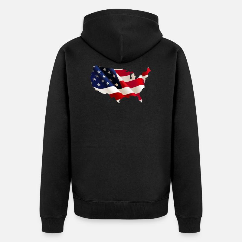 États-Unis - Veste à capuche bio Premium Unisexe - noir