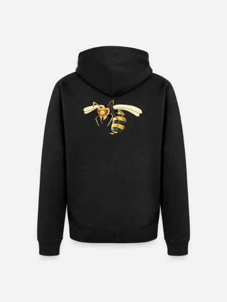wasp - Unisex Premium Organic Zip Hoodie - black