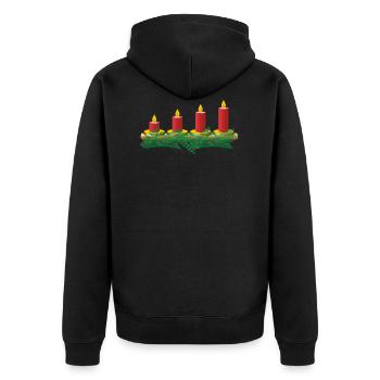 christmas winter reindeer santa claus ugly chr - Unisex Premium Organic Zip Hoodie - black - Back - Nico (187cm)