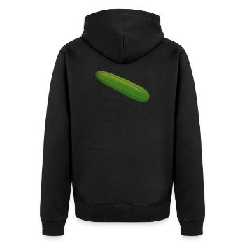 Gurke - Unisex Premium Bio Zip Hoodie - Schwarz - Hinten - Nico (187cm)