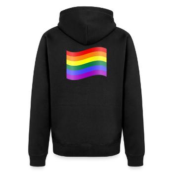 Rainbow Flag - Unisex Premium Organic Zip Hoodie - black - Back - Nico (187cm)