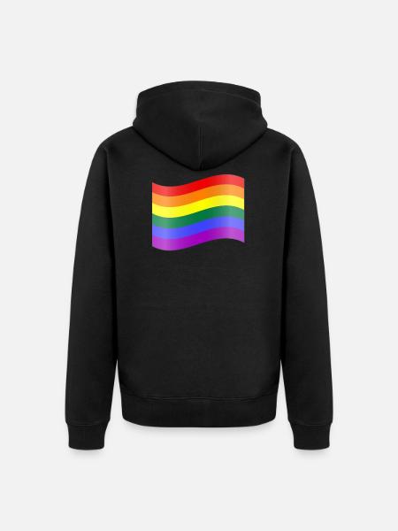 Rainbow Flag - Unisex Premium Organic Zip Hoodie - black