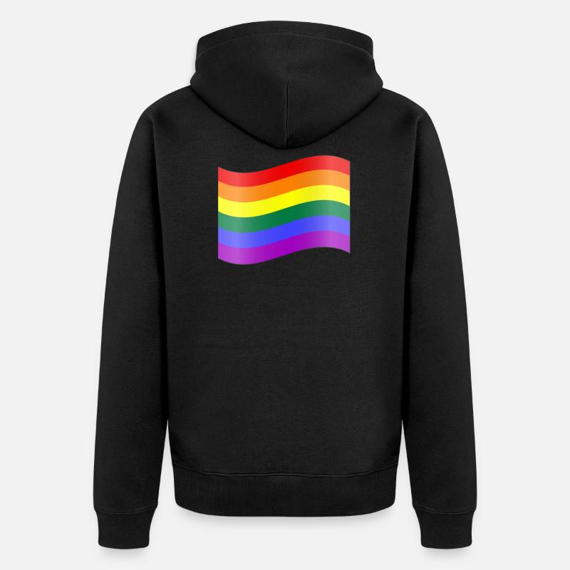 Drapeau arc-en-ciel - Veste à capuche bio Premium Unisexe - noir