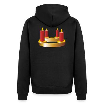 weihnachten winter rentier weihnachtsmann ugly chr - Unisex Premium Bio Zip Hoodie - Schwarz - Hinten - Nico (187cm)