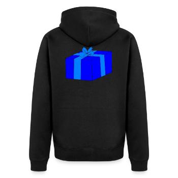 weihnachten winter rentier weihnachtsmann ugly chr - Unisex Premium Bio Zip Hoodie - Schwarz - Hinten - Nico (187cm)
