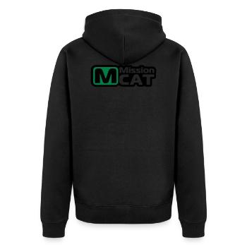 Waller, catfish, fishing, fish, mission cat - Unisex Premium Organic Zip Hoodie - black - Back - Nico (187cm)