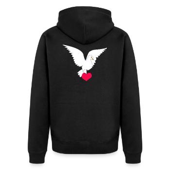 dove of peace - Unisex Premium Organic Zip Hoodie - black - Back - Nico (187cm)