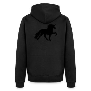 Unicorn bumper black - Unisex Premium Organic Zip Hoodie - black - Back - Nico (187cm)