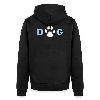 Dog 1 - Unisex Premium Organic Zip Hoodie - black - Back - Nico (187cm)