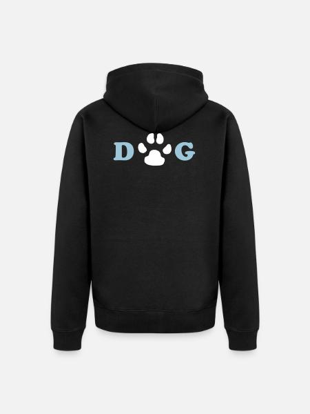 Dog 1 - Unisex Premium Organic Zip Hoodie - black