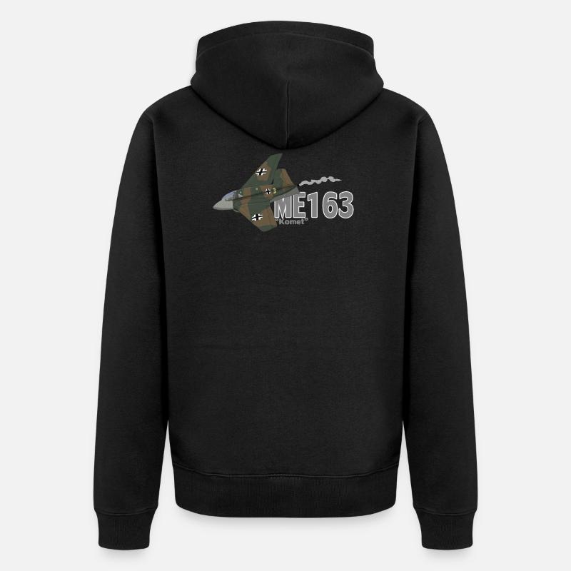Me 163 Komet (écriture) - Veste à capuche bio Premium Unisexe - noir