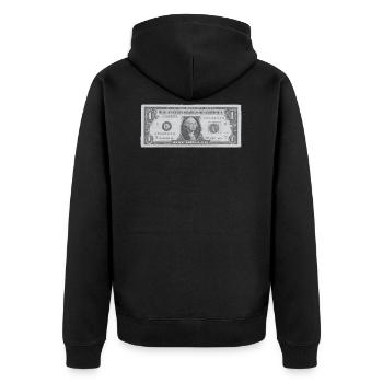 1 dollar - Veste à capuche bio Premium Unisexe - noir - Dos - Nico (187cm)