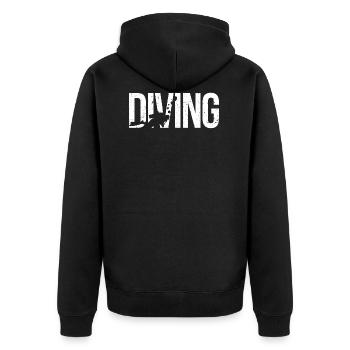 Funny Diving Diver Dive Shirt Diving - Unisex Premium Bio Zip Hoodie - Schwarz - Hinten - Nico (187cm)