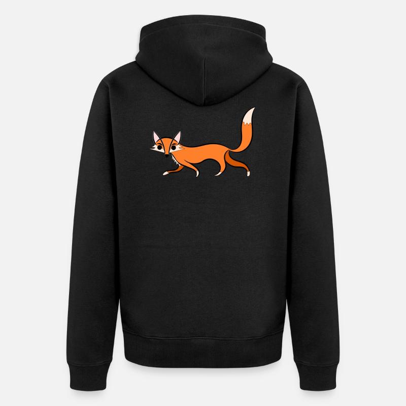 fox Illustration - Veste à capuche bio Premium Unisexe - noir