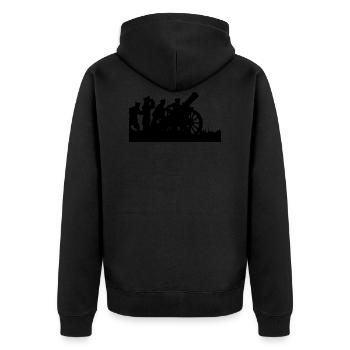 Kanone - Unisex Premium Bio Zip Hoodie - Schwarz - Hinten - Nico (187cm)