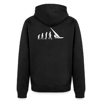 Evolution surfeurs de planche à voile cadeaux véliplanchiste - Veste à capuche bio Premium Unisexe - noir - Dos - Nico (187cm)