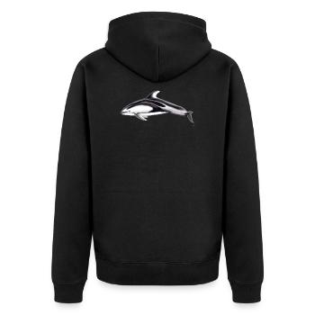 White flank dolphin - Lagénorhynque - Lag - Unisex Premium Organic Zip Hoodie - black - Back - Nico (187cm)