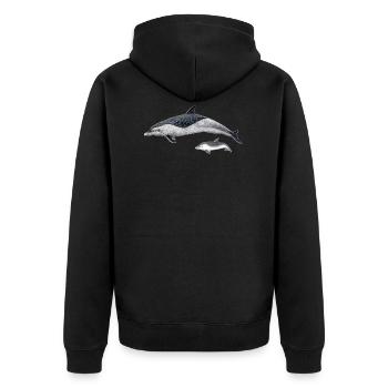 Spotted dolphin - Unisex Premium Organic Zip Hoodie - black - Back - Nico (187cm)