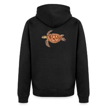 Green turtle - Green turtle - Chelonia mydas - Unisex Premium Organic Zip Hoodie - black - Back - Nico (187cm)
