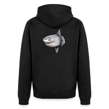 Sunfish - Mondfisch - Mola Mola Poisson lune - Unisex Premium Bio Zip Hoodie - Schwarz - Hinten - Nico (187cm)
