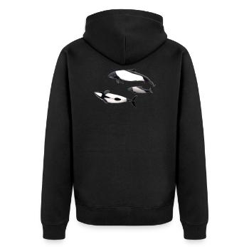 Dolphin of Commerson - Tonina - Commerson's dolphin - Unisex Premium Organic Zip Hoodie - black - Back - Nico (187cm)
