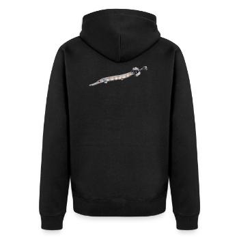 Trumpet - Trumpet - poisson trompette - Unisex Premium Bio Zip Hoodie - Schwarz - Hinten - Nico (187cm)