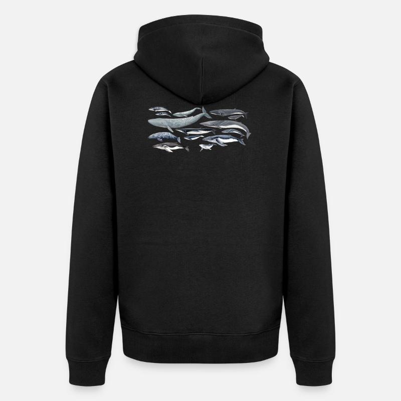 diversité baleines fond transparent - Veste à capuche bio Premium Unisexe - noir