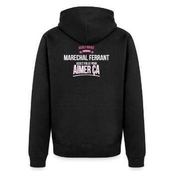Marechal ferrant douée folle cadeau femme - Veste à capuche bio Premium Unisexe - noir - Dos - Nico (187cm)