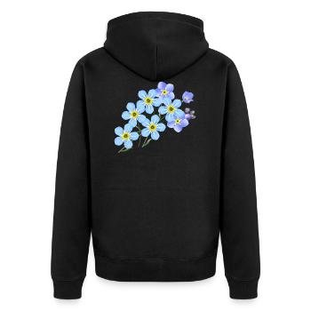 blumen flowers garden garten pflanzen plants - Unisex Premium Bio Zip Hoodie - Schwarz - Hinten - Nico (187cm)