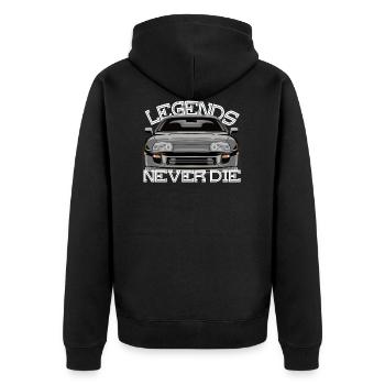 légendes ne meurent jamais Supra MKIV - Veste à capuche bio Premium Unisexe - noir - Dos - Nico (187cm)