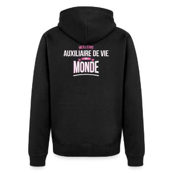 Meilleure Auxiliaire de vie du monde femme - Veste à capuche bio Premium Unisexe - noir - Dos - Nico (187cm)